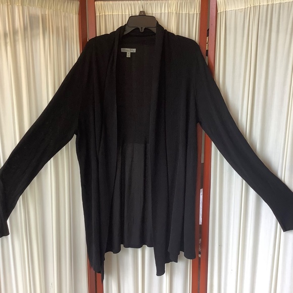 Olivia Sky Women's Black Open Long Cardigan 100% Rayon Knit Size 2X - Picture 6 of 9